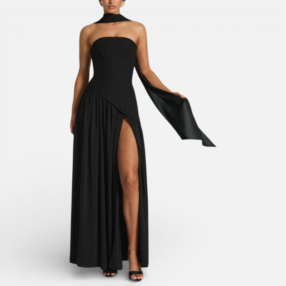 Strapless Maxi Dress with Side Slit 5