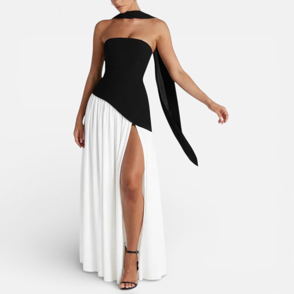 Strapless Maxi Dress with Side Slit 6