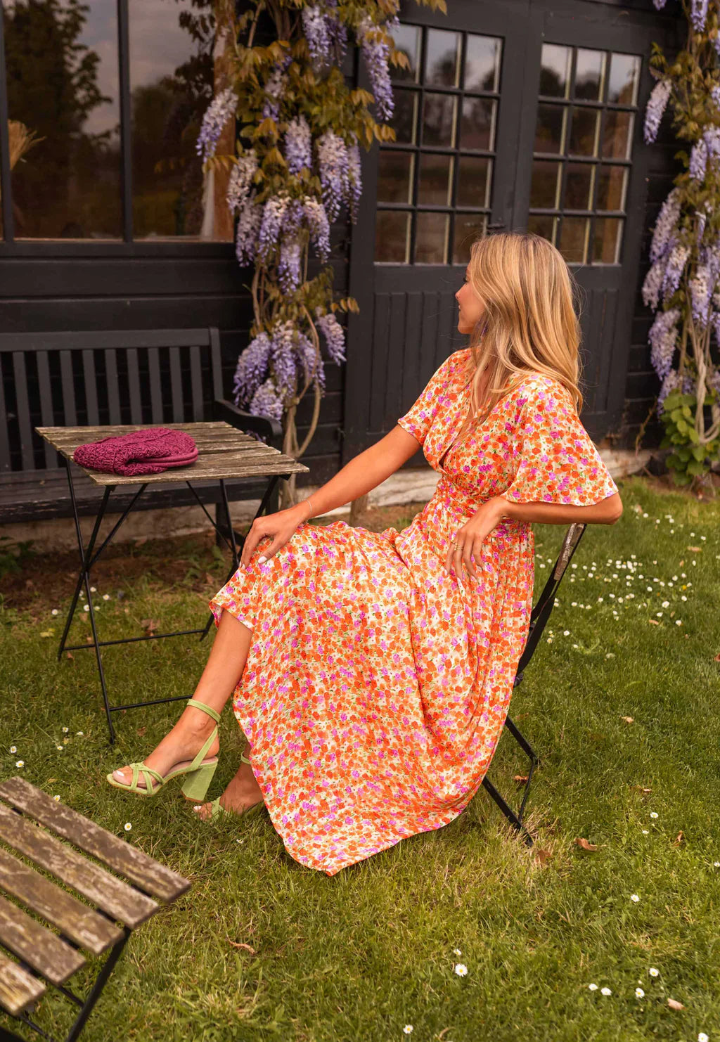 Women's Long Dress | Colorful Floral Print | Defined Waist & Flowy Summer Cut 2