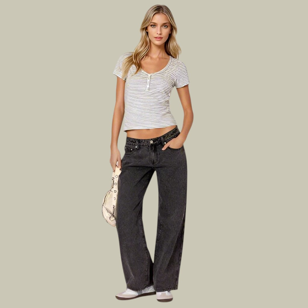 Womens Low-Waist Denim Jeans