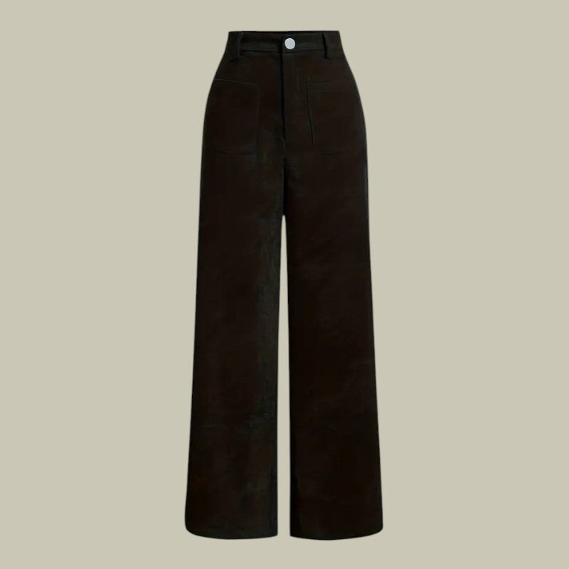 Womens High Waist Corduroy Trousers