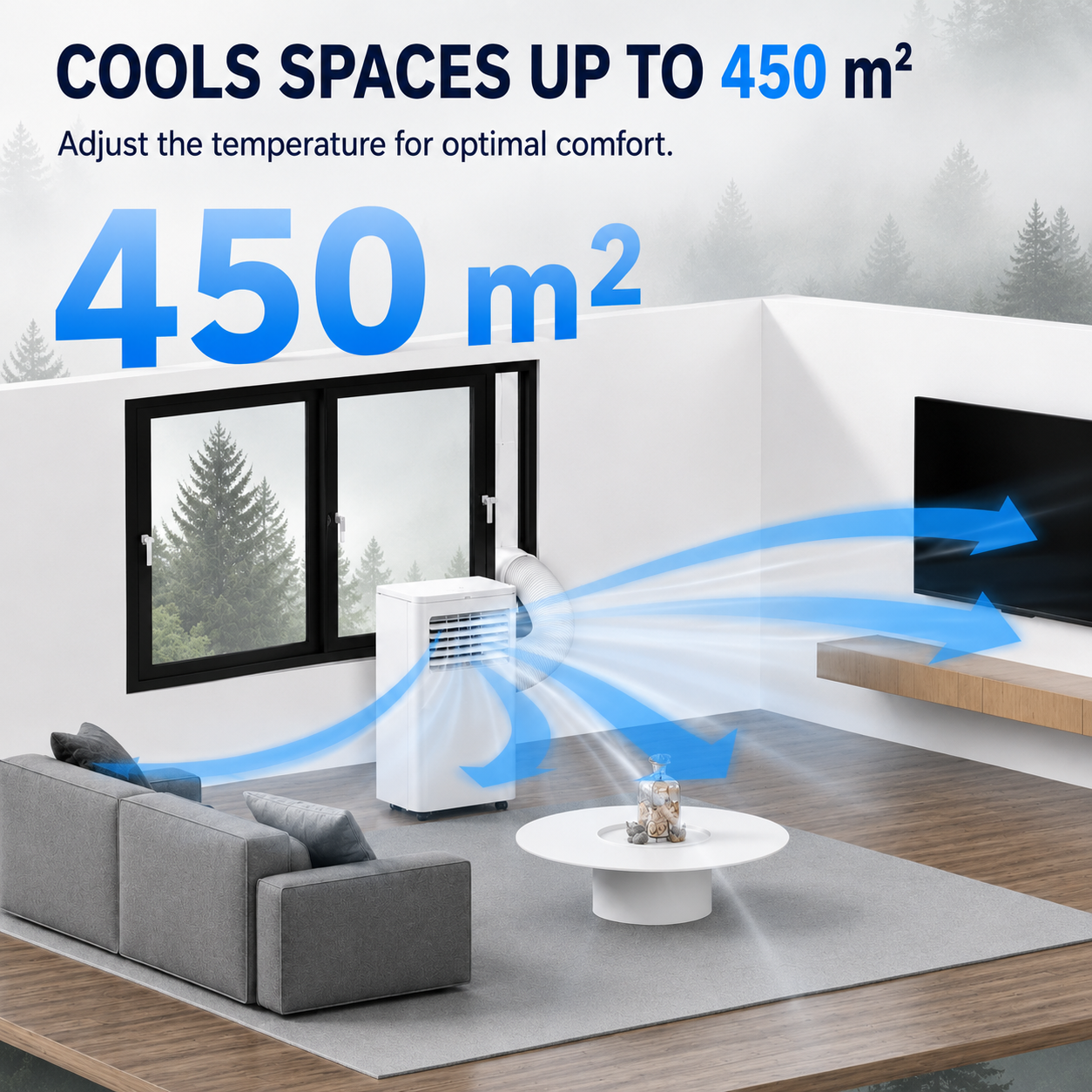 Portable Air Conditioner with Remote Control & Night Mode – Powerful Cooling