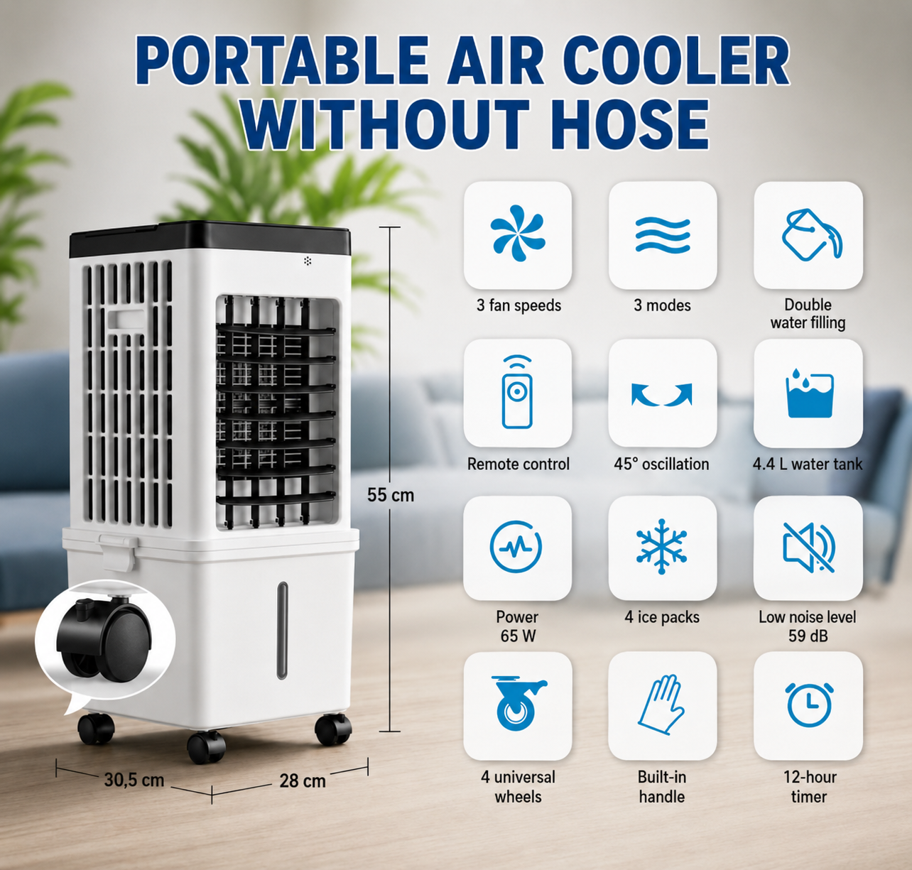 Portable Windowless Air Conditioner – Instant Cooling - Zero Installation