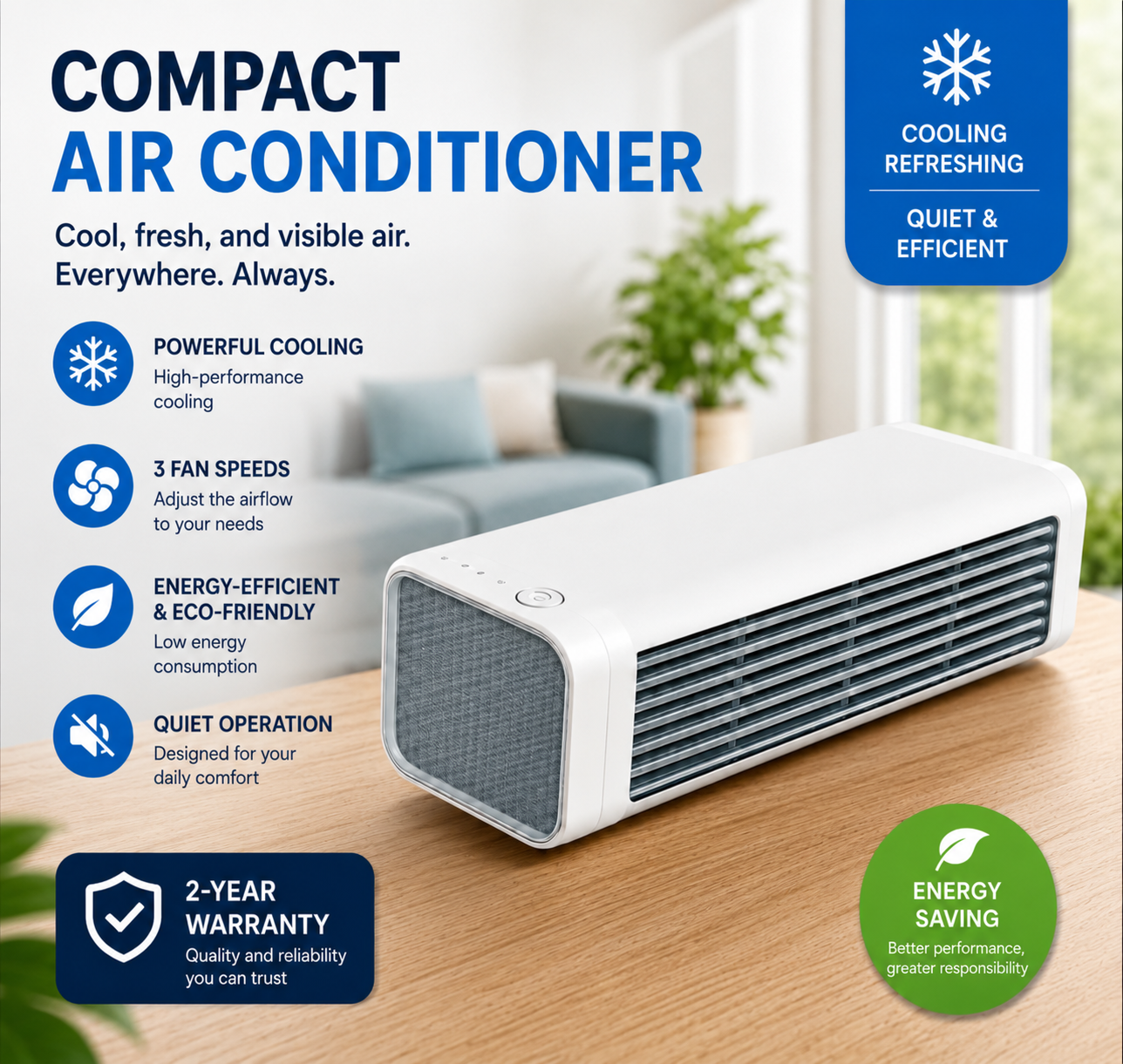 Air Conditioner Cooler – Instant & Silent Cool Air