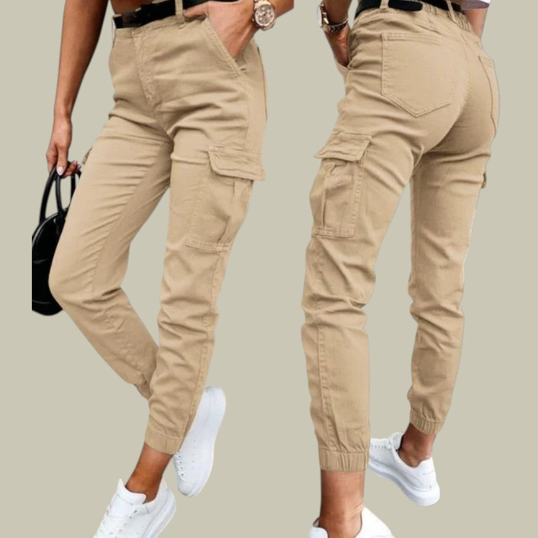 Womens High-Waisted Cargo Pants