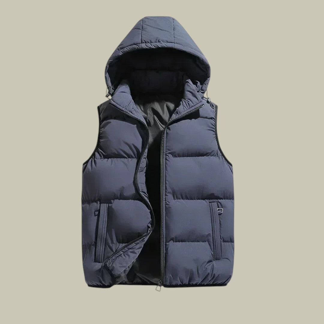 Mens Padded Hooded Bodywarmer